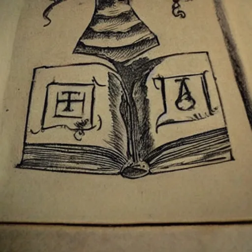 Image similar to holy candle magic iconography old book vintage bible occult rune sketch alchemy ink