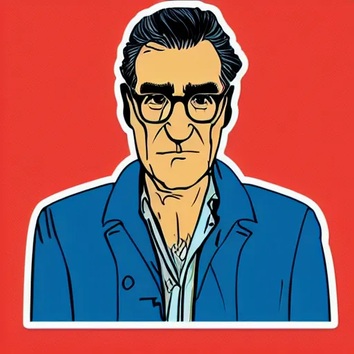 Prompt: schitts creek eugene levy as johnny rose, sticker - art, svg vector, adobe - illustrator