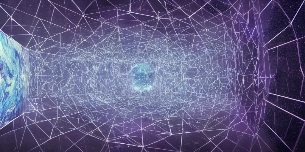 Prompt: Leyline supercomputer in the astral plane right above sweden
