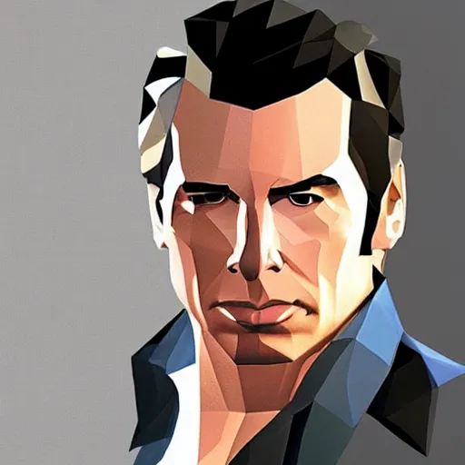 Image similar to low poly john travolta in goldeneye 64 cover art