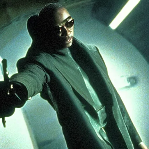 Image similar to A still of Levar Burton as Morpheus in The Matrix (1999)