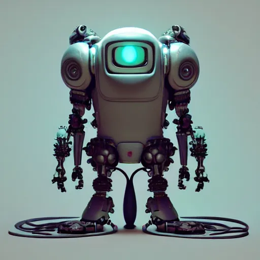 Image similar to fluffy robot character :: by beeple and James Gilleard and Justin Gerard :: ornate, dynamic, particulate, intricate, elegant, highly detailed, centered, artstation, smooth, sharp focus, octane render, 3d