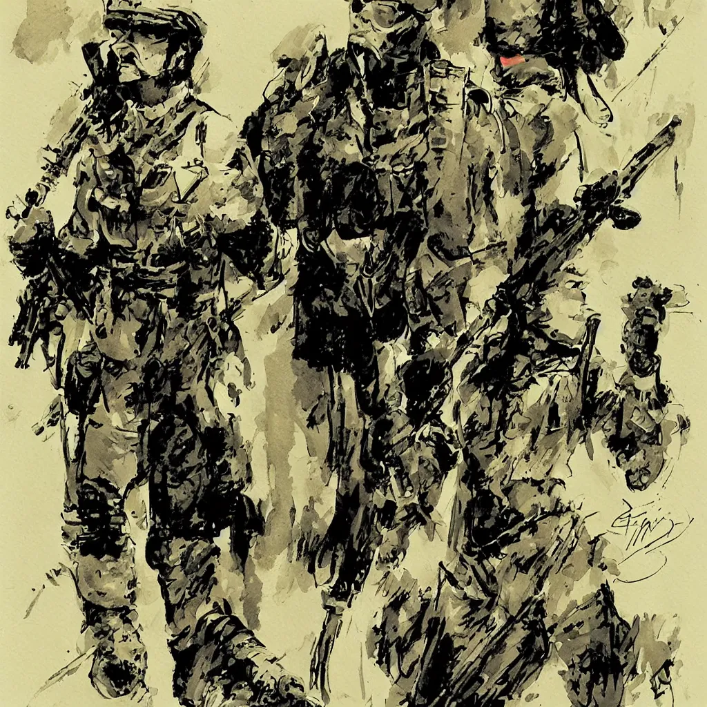 Image similar to french foreign legion soldier by bill sienkiewicz