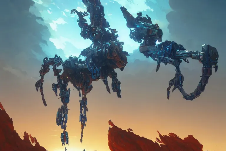 Image similar to ravager machine mecha animal beast robot of horizon forbidden west horizon zero dawn bioluminiscence, behance hd by jesper ejsing, by rhads, makoto shinkai and lois van baarle, ilya kuvshinov, rossdraws global illumination