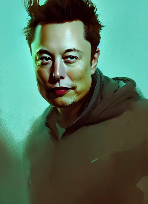 Prompt: a beautiful portrait of elon musk. character design by cory loftis, fenghua zhong, ryohei hase, ismail inceoglu and ruan jia. artstation, volumetric light, detailed, rendered in octane