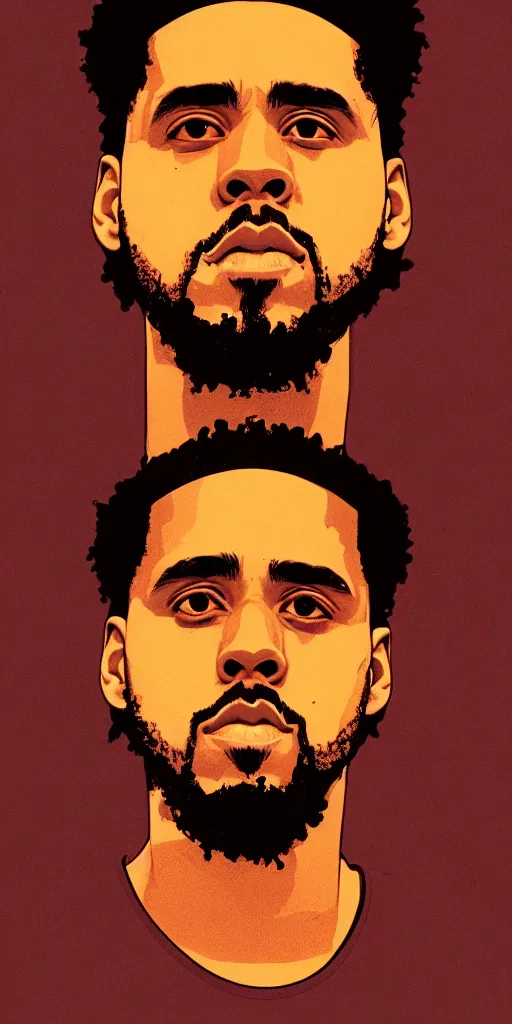 Prompt: a liquid silver portrait of j cole, by soul bass, kawase hasui, moebius and edward hopper, colorful flat surreal design, xray hd, 8 k, artstation,