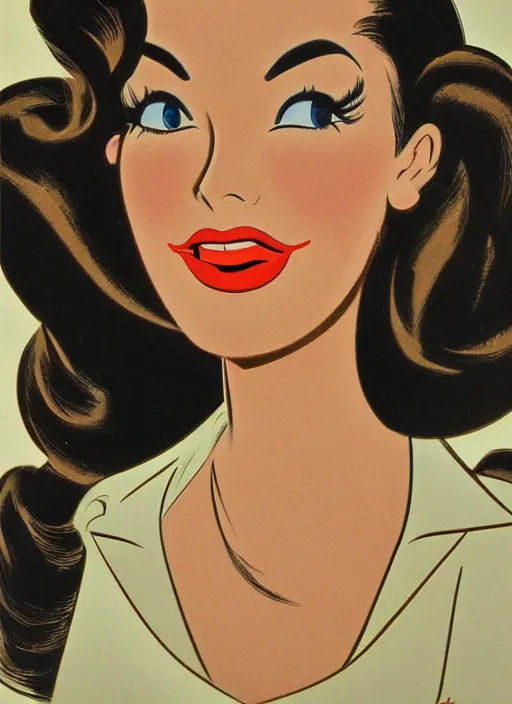 Image similar to closeup profile face portrait of a 1 9 5 0 s girl by dan decarlo, bob clampett, bill ward, max fleischer