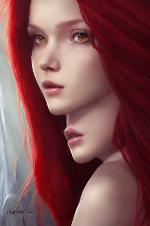 Prompt: beautiful cute red haired joyful and playful 1 9 year old maiden, long hair, dnd character, sci - fi, fantasy, intricate, elegant, digital painting, artstation, concept art, smooth, sharp focus, 8 k frostbite 3 engine, ultra detailed, art by artgerm and greg rutkowski and magali villeneuve