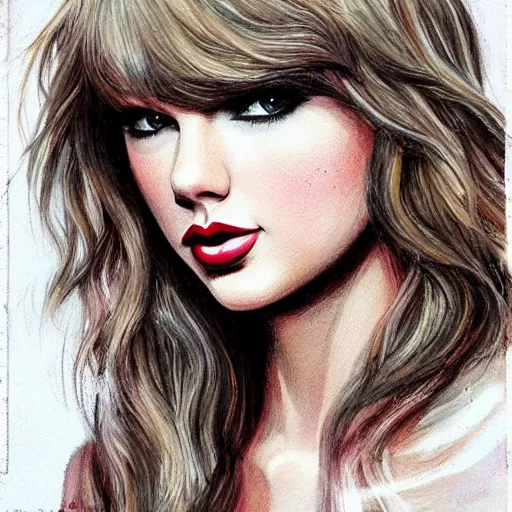 Prompt: taylor swift, highly detailed, portrait, character art by fiona staples.