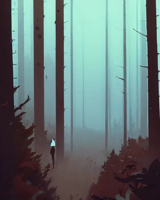 Image similar to forest by atey ghailan, by greg rutkowski, by greg tocchini, by james gilleard, by joe fenton, by kaethe butcher, dynamic lighting, gradient light blue, brown, blonde cream and white color scheme, grunge aesthetic