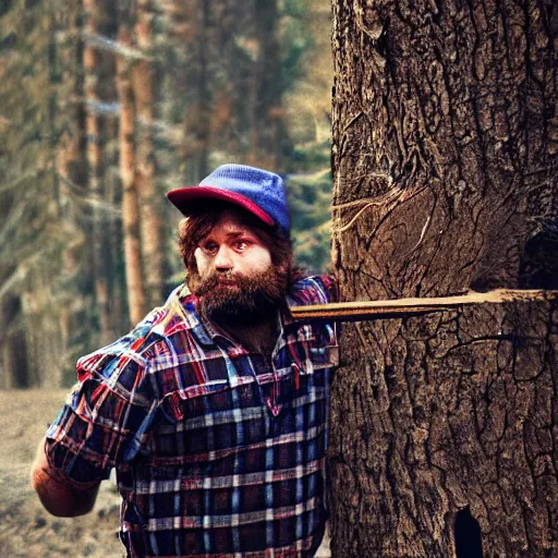 Image similar to Lumberjack Fantasies photo-realistic, highly detailed, sharp focus