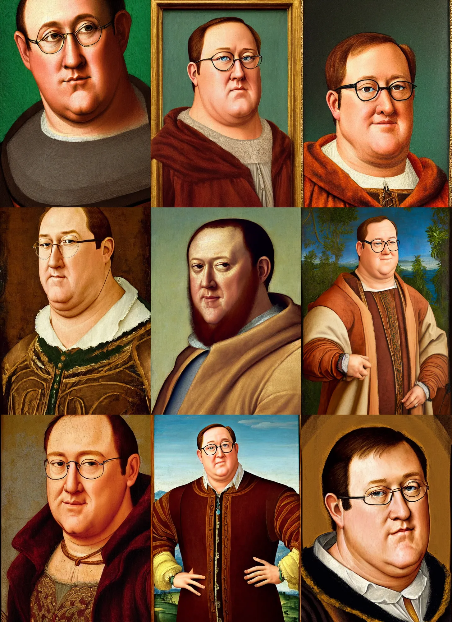 Prompt: a renaissance style portrait painting of John Lasseter