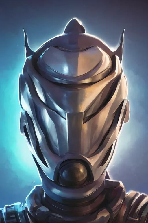 Image similar to epic mask helmet robot ninja portrait stylized as fornite style game design fanart by concept artist gervasio canda, behance hd by jesper ejsing, by rhads, makoto shinkai and lois van baarle, ilya kuvshinov, rossdraws global illumination radiating a glowing aura global illumination ray tracing hdr render in unreal engine 5