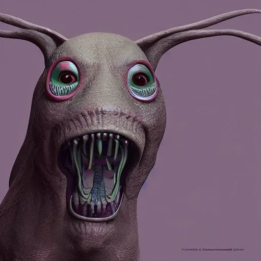 Prompt: a very strange looking animal with very long legs, concept art by jason a. engle, featured on zbrush central, photorealism, zbrush, lovecraftian, hard surface modeling