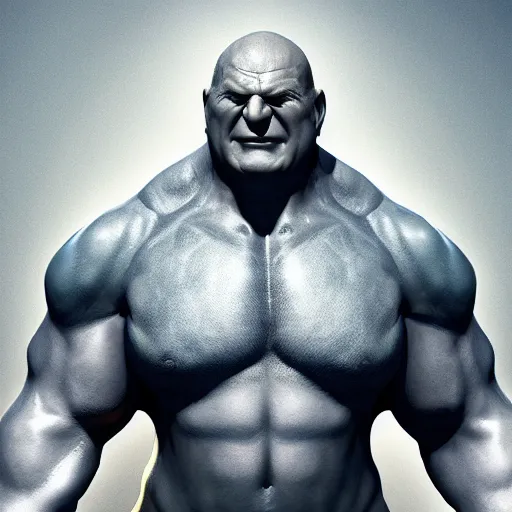 Image similar to Steve Ballmer as The Incredible Hulk, artstation, mythical, 8k photorealistic, cinematic lighting, HD, high details, atmospheric