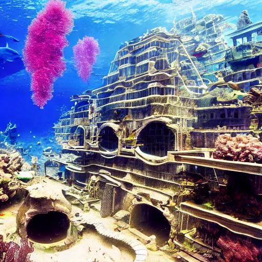 Prompt: underwater city