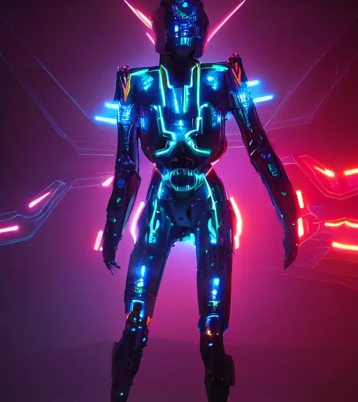 Image similar to psychedelic tron legacy organic cyborg, hyper realistic, ambient lighting, concept art, intricate, hyper detailed, smooth, dynamic volumetric lighting, octane, raytrace, cinematic, high quality, high resolution, 4 k, cgsociety, rutkowski, gurney, mucha