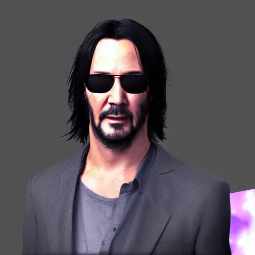 Image similar to Keanu Reeves in Unreal engine 5 4K quality super realistic