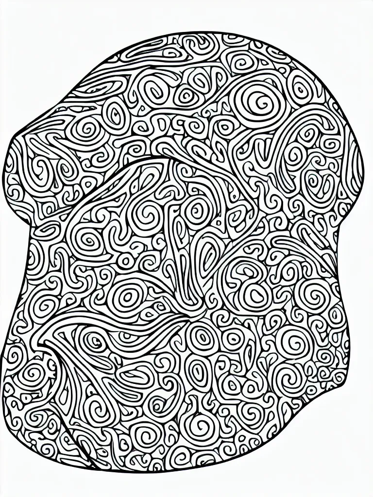 Image similar to beautiful frog's head, ornamental, fractal, line art, vector, outline, simplified, colouring page