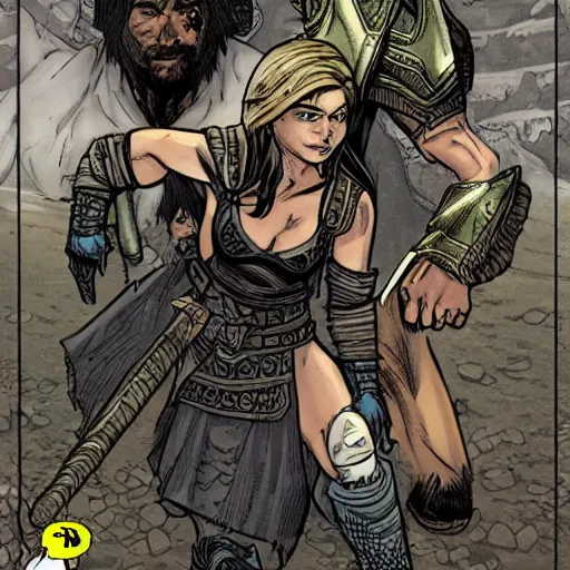 Prompt: skyrim comic book by Humberto Ramos and Mark Robinson