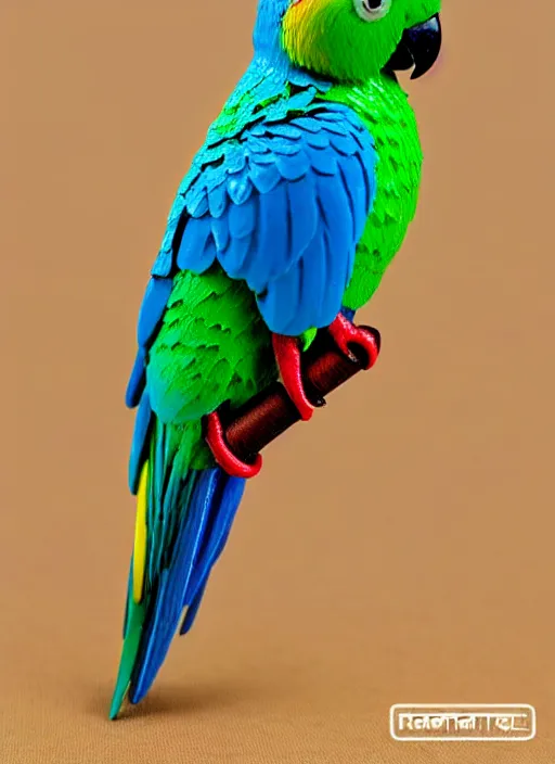 Image similar to 80mm resin detailed miniature of cute parrot, Product Introduction Photos, 4K, Full body, simple background