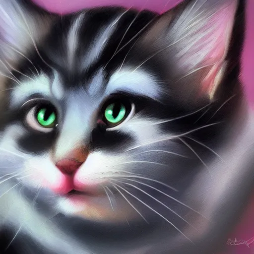 Image similar to instagram logo as a kitten, oil painting, ultradetailed, artstation, ultradetailed, digital painting, ultradetailed