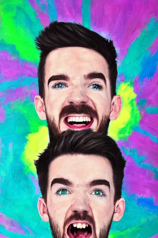 Image similar to Sean McLoughlin, jacksepticeye, irish youtuber, solo portrait, yelling really loud 🎨🖌️