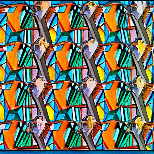 Image similar to mc escher in technicolor