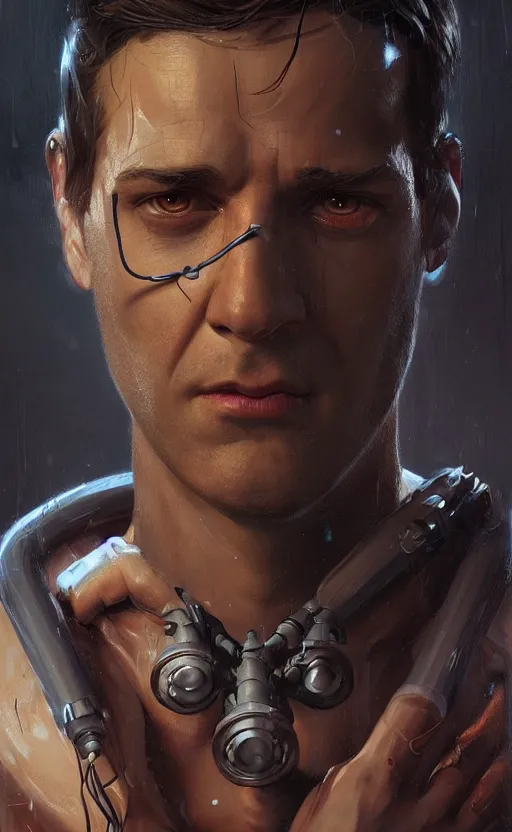 Image similar to Portrait of a Doctor Octopus, male, detailed face, fantasy, highly detailed, cinematic lighting, digital art painting by greg rutkowski