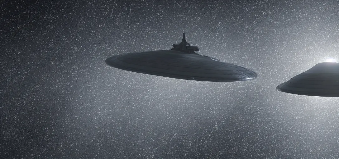 Prompt: a very high resolution image from a new movie. a beautiful landscape, alien spacecraft. 2 4 mm, photorealistic, photography, directed by stanley kubrick