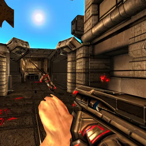 Image similar to unreal tournament, quake 3 arena, doom 2,