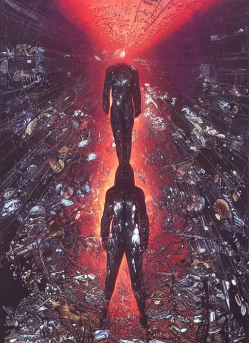 Image similar to transparent astronauts in dark underwater void - complex and hyperdetailed suit. reflection and dispersion materials. rays and dispersion of light. glowing lights. volumetric light. f / 3 2. noise film photo. flash photography. ultra realistic, wide angle. poster by wayne barlowe, hajime sorayama aaron horkey, craig mullins