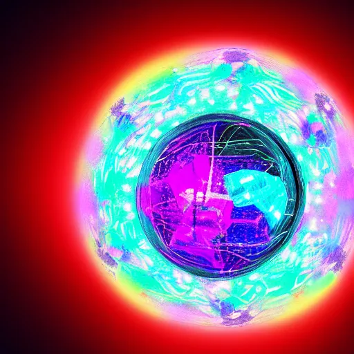 Image similar to ( ( ( psychonautist ) ) ) in a crystal sphere, digital art, award winning, volumetric lighting