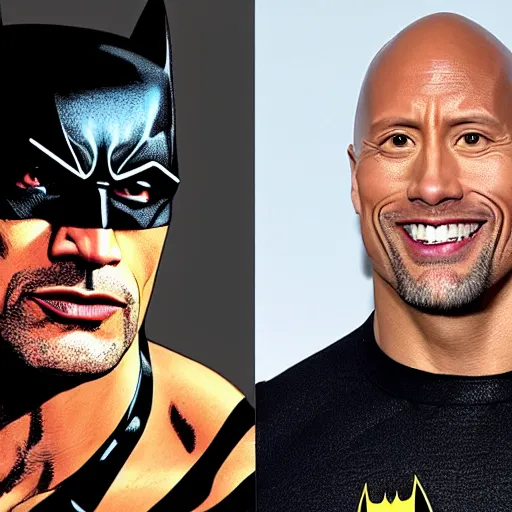 Prompt: Dwayne Johnson as batman