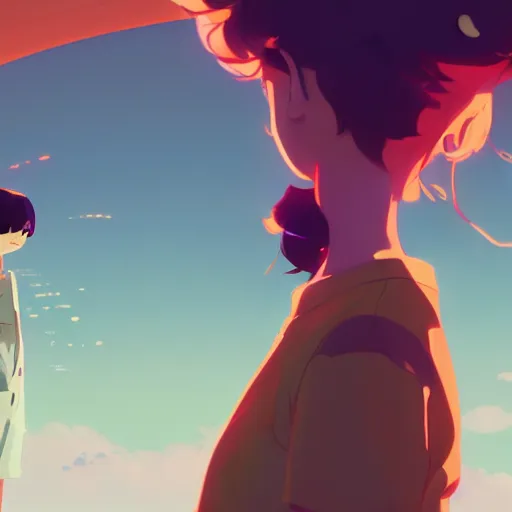 Image similar to you are the world and the world is you, detailed, cory loftis, james gilleard, atey ghailan, makoto shinkai, goro fujita, studio ghibli, rim light, exquisite lighting, clear focus, very coherent, plain background