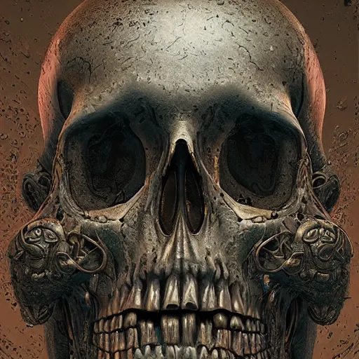 Image similar to portrait_of_a_melting_skull._intricate_abstract._intricate_artwork._by_Tooth_Wu_wlop_beeple_dan_mumford._octane_render_trending_on_artstat