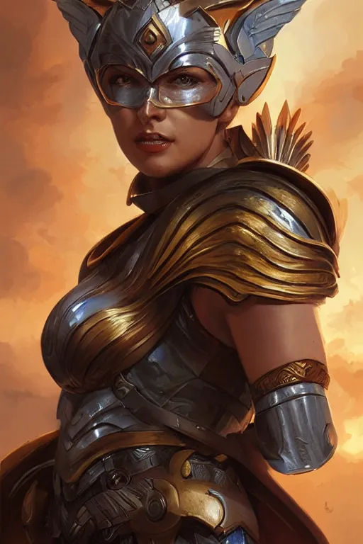 Image similar to amazon valkyrie athena, d & d, fantasy, portrait, highly detailed, headshot, digital painting, trending on artstation, concept art, sharp focus, illustration, art by artgerm and greg rutkowski and magali villeneuve