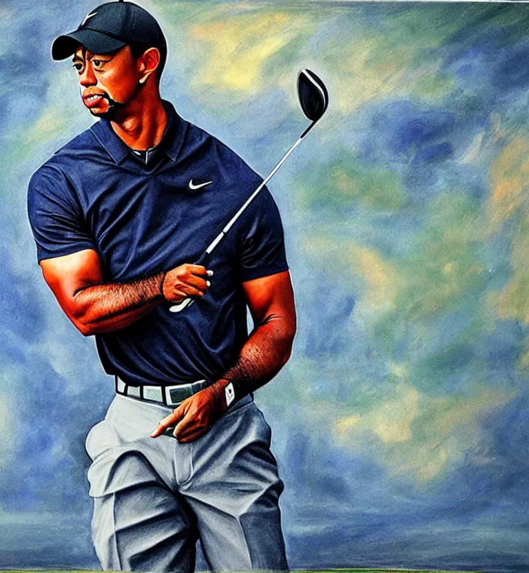 Image similar to tiger woods by el greco.