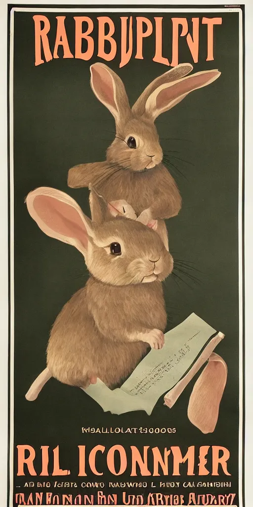 Image similar to a 1 9 0 0 s poster advertising a famous rabbit composer