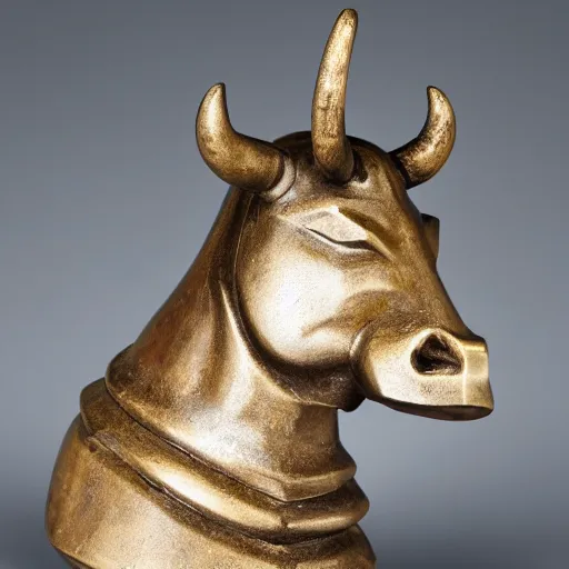 Prompt: A bull chess piece,