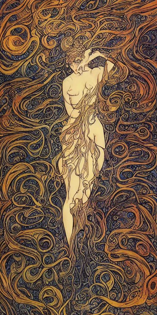 Image similar to erupting patterns of my mind swirling into the void by rebecca guay