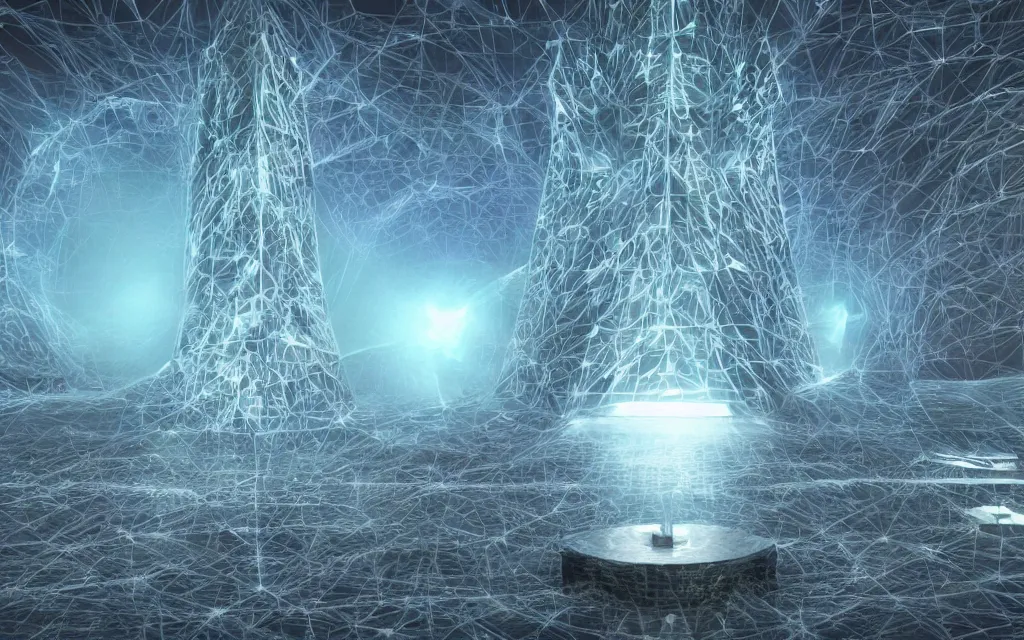 Prompt: a techno - spiritual utopian monument, perfect future, award winning digital art