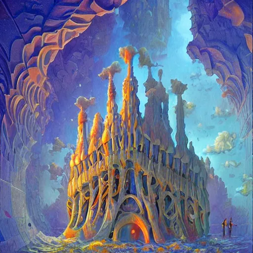 Prompt: art by paul lehr, antoni gaudi, rob gonsalves, artgerm