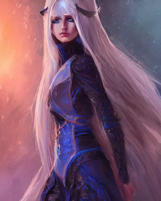 Prompt: A beautiful mysterious girl with hooded cobalt-blue eyes and silky white hair, guitar shape build, her wardrobe is attractive, full body, fantasy art, in the style of Fernando Juarez, illustration, epic art, fantasy, intricate, elgant, amazing detail, digital painting, artstation, concept art, smooth, sharp focus