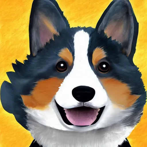 Image similar to A cute corgi Sherlock Holmes solving a crime, digital painting