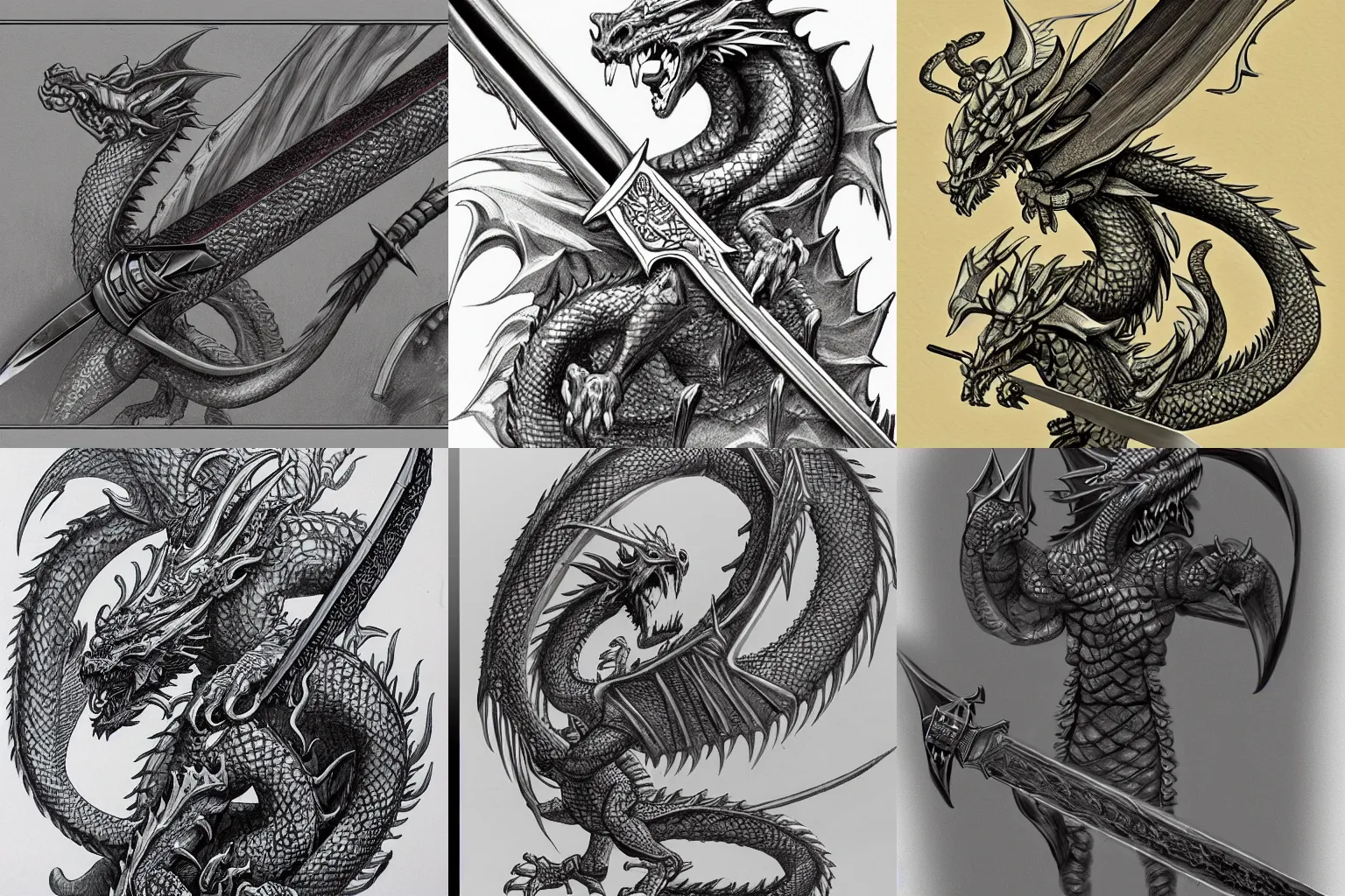 Prompt: dragon killer sword, highly detailed, drafting view, fantasy art