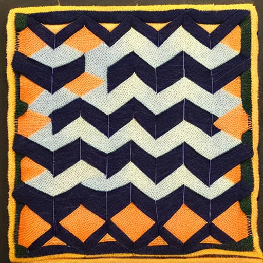 Image similar to geometric textile art in the style of anni albers