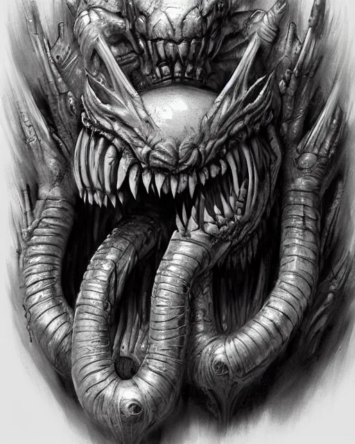 Image similar to monster design, by antonio j. manzanedo, giger, trending on artstation