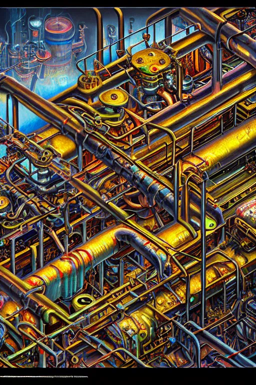 Prompt: a photorealistic painting of an industrial transparent isometric zombie nightmare machine by johfra bosschart, lisa frank, dark fantasy art, high detail, trending on artstation, unreal engine