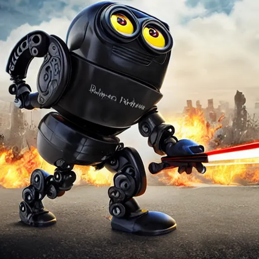 Image similar to robot minion killer, 4 k